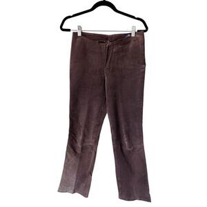 LOBI LOBI Flat Front No Pocket Zip Closure The Better Leather Pants Brown Size 2